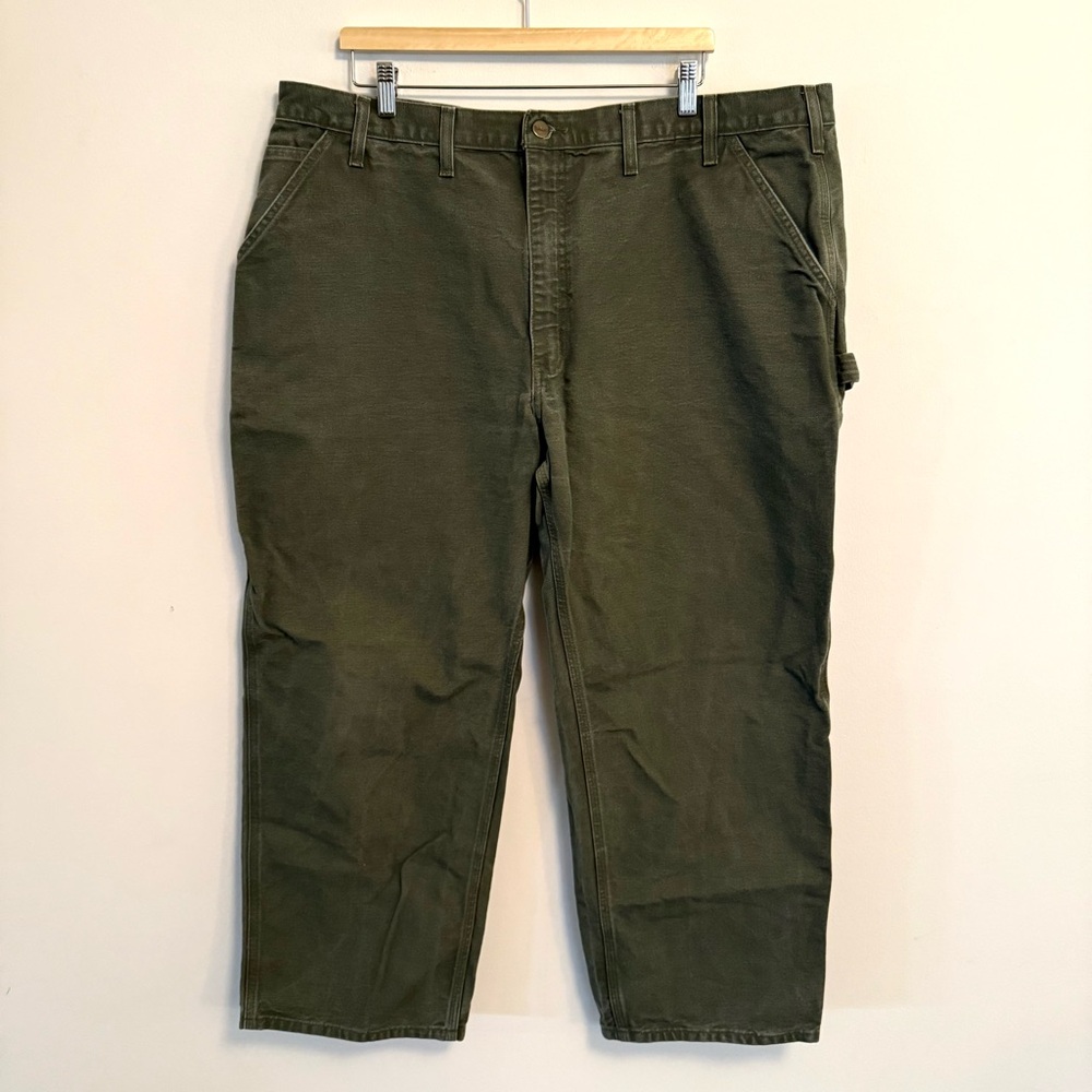 Carhartt B11 MOS Green Canvas Utility Dungaree Fit Work Pants – 44 x 30